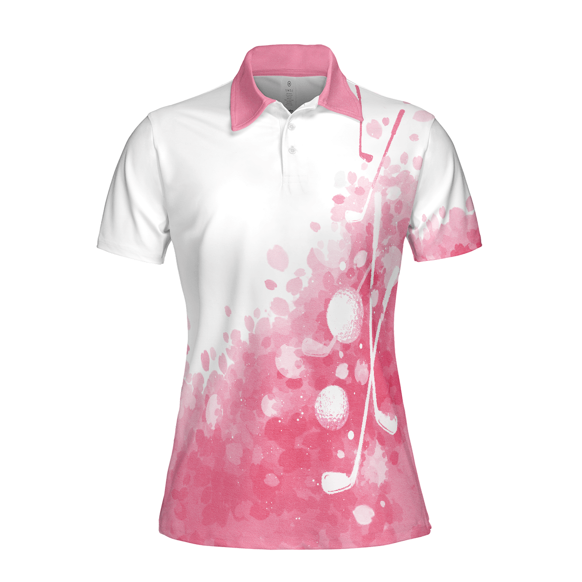 Golf Women Polo Shirt, Artistic Pink And White Golf Shirt For Ladies - Perfect Gift For Golfers, Golf Lovers - Amzanimalsgift