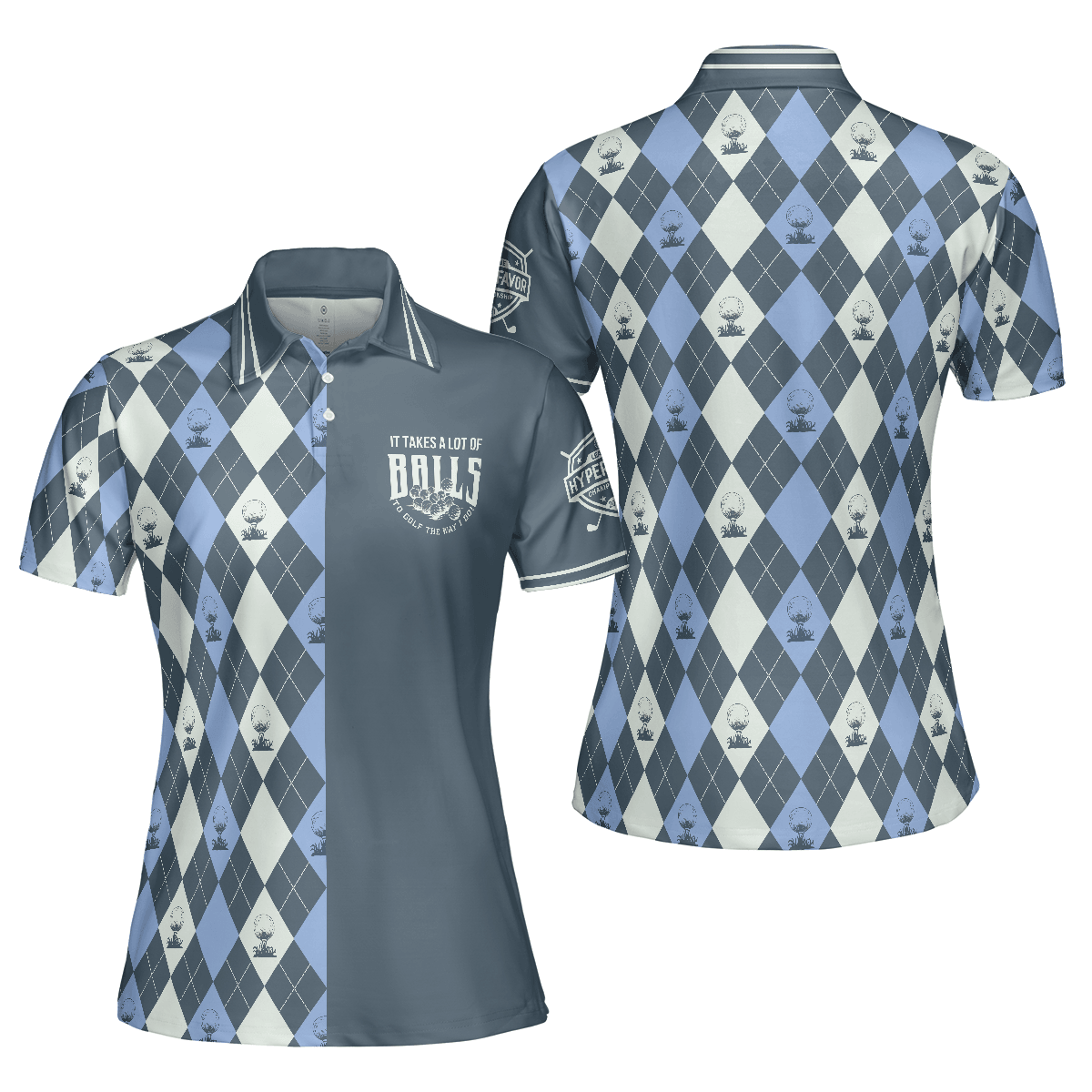Golf Women Polo Shirt, Balls To Golf The Way I Do, Golf Sports Caro Pattern Women Polo Shirts, Best Gift For Female Golfers, Ladies, Golf Lovers - Amzanimalsgift
