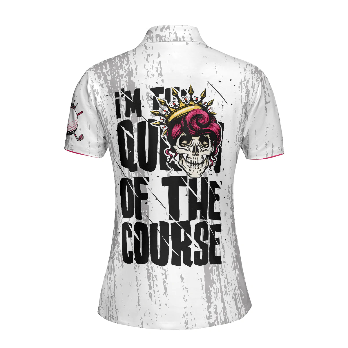 Golf Women Polo Shirt, Black And White Skull, I'm The Queen Of The Course Shirt For Ladies - Perfect Gift For Golfers, Golf Lovers - Amzanimalsgift