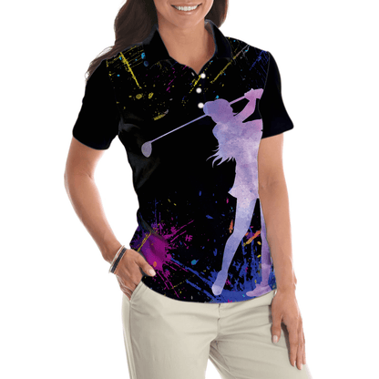 Golf Women Polo Shirt - Black Golfing Golf Girl You Say Girl Can't Golf I Say Watch Me Women Polo Shirts - Perfect Gift For Women, Golfers, Golf Lover - Amzanimalsgift