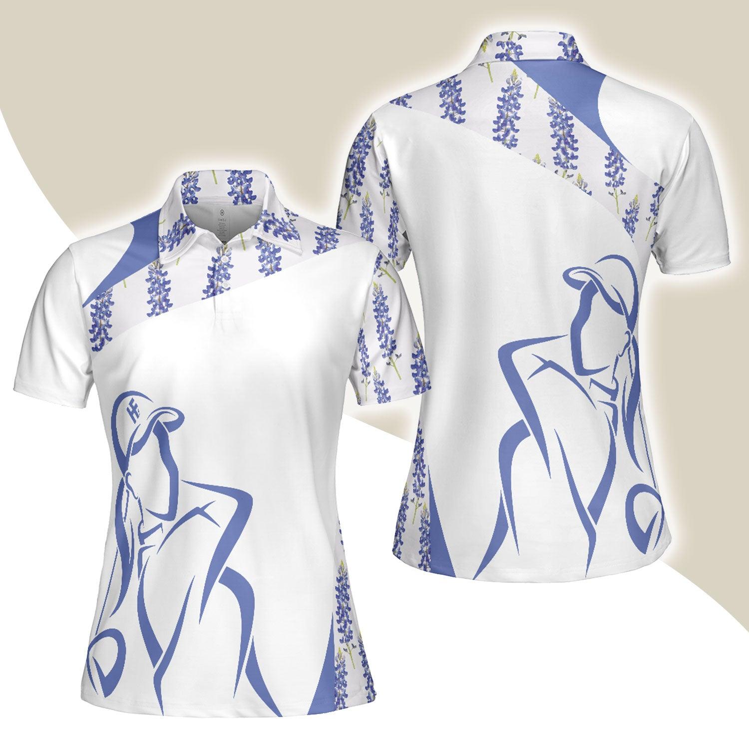Golf Women Polo Shirt, Bluebonnet Girl Golfer Women Polo Shirts, Unique Female Golf Gift For Ladies, Golf Lovers, Golfers - Amzanimalsgift
