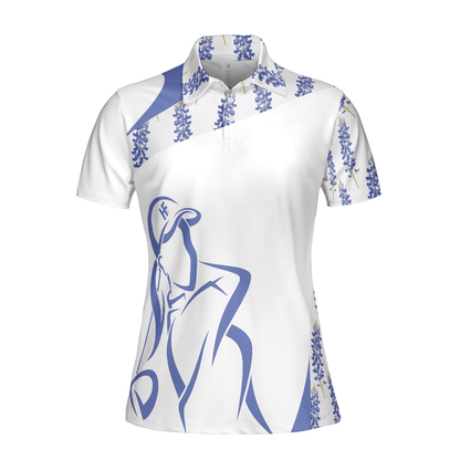 Golf Women Polo Shirt, Bluebonnet Girl Golfer Women Polo Shirts, Unique Female Golf Gift For Ladies, Golf Lovers, Golfers - Amzanimalsgift