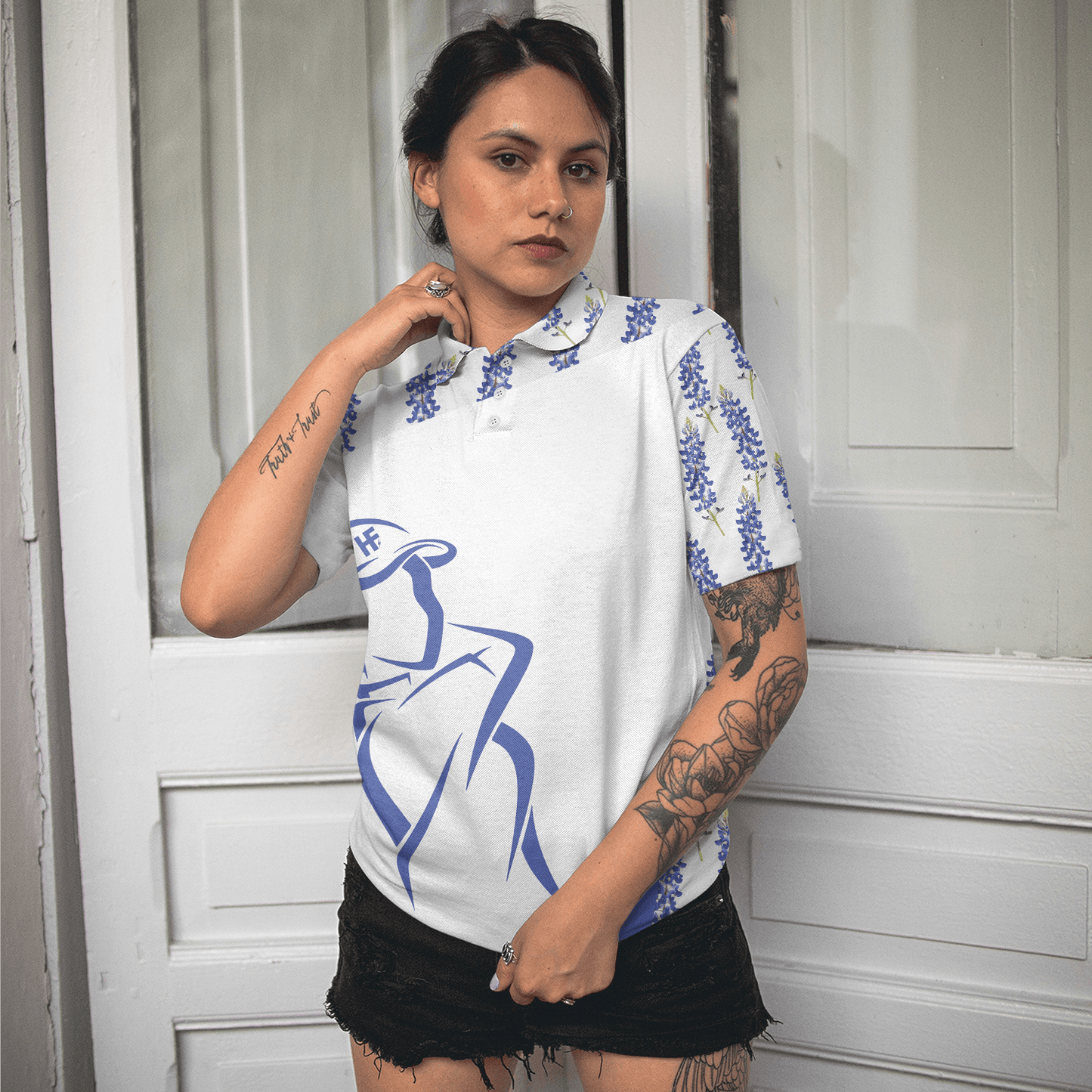 Golf Women Polo Shirt, Bluebonnet Girl Golfer Women Polo Shirts, Unique Female Golf Gift For Ladies, Golf Lovers, Golfers - Amzanimalsgift