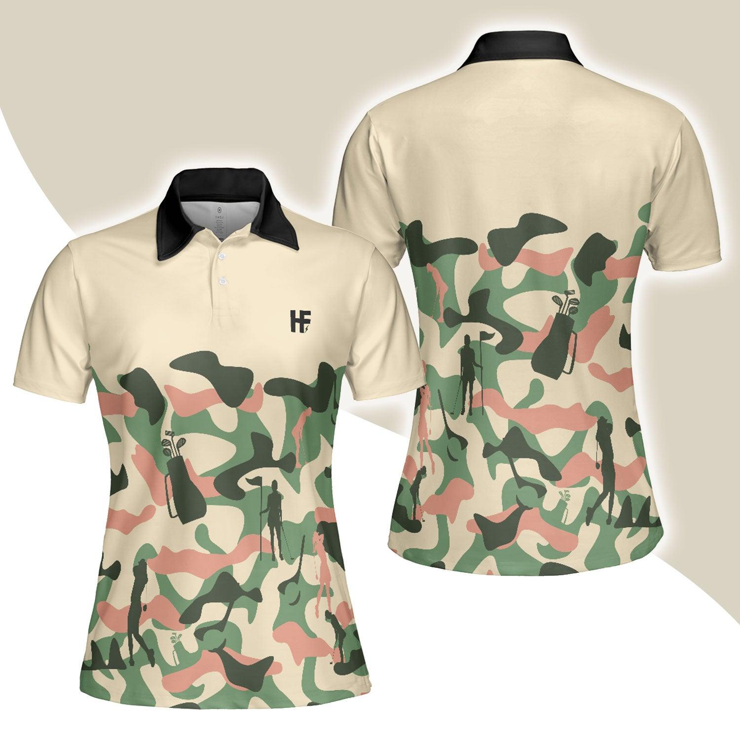 Golf Women Polo Shirt, Camouflage Texture Golf Set For Women, Camo Golf Shirt For Female - Perfect Gift For Ladies, Golfers, Golf Lovers - Amzanimalsgift
