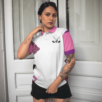 Golf Women Polo Shirt, Classic Golf Lady White And Pink Golf Women Polo Shirt, Golf Shirt For Girls - Perfect Gift For Ladies, Golfers, Golf Lovers - Amzanimalsgift