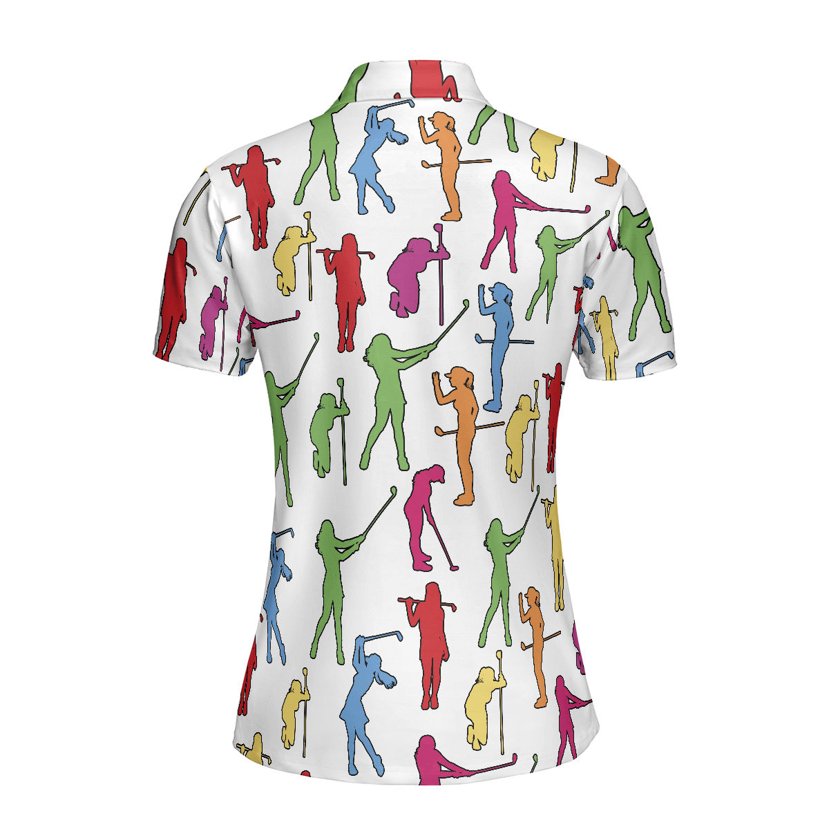 Golf Women Polo Shirt, Colorful Female Golfer White Women Polo Shirts, Gift For Golfers, Golf Lovers, Ladies, Golf Tournament, Golf Coach, Golf Club - Amzanimalsgift