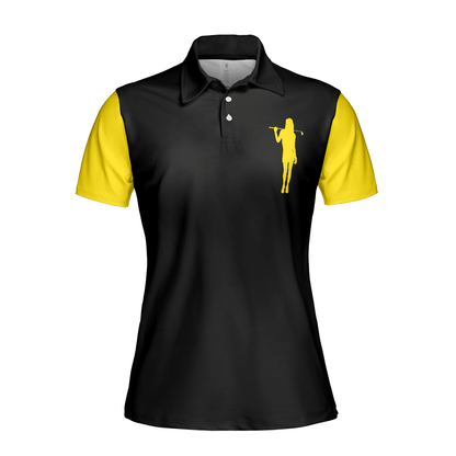 Golf Women Polo Shirt, Definition Of Golf Girl, Black And Yellow Golf Women Polo Shirts, Best Gift For Golf Lovers, Ladies, Female Golfers - Amzanimalsgift