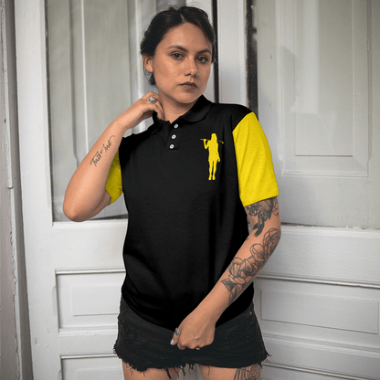 Golf Women Polo Shirt, Definition Of Golf Girl, Black And Yellow Golf Women Polo Shirts, Best Gift For Golf Lovers, Ladies, Female Golfers - Amzanimalsgift