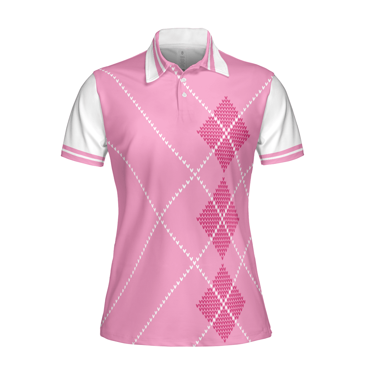 Golf Women Polo Shirt, Eat Sleep Golf Repeat, Pink Argyle Pattern Golf Women Polo Shirts, Golfing Gift For Ladies, Golfers, Golf Sport Lovers - Amzanimalsgift