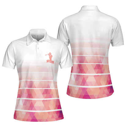 Golf Women Polo Shirt, Girl Swinging Golf Club Women Polo Shirts, Color Golf Shirt Gift For Golfers, Ladies, Golf Lovers - Amzanimalsgift