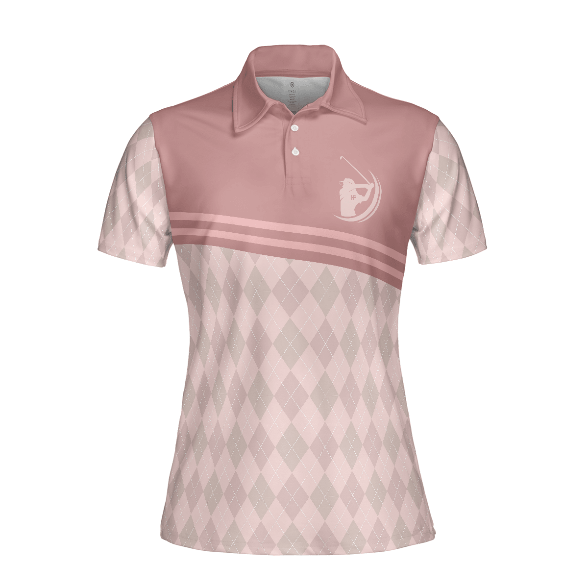 Golf Women Polo Shirt, Golf & Wine Kind Of Girl, Pink Argyle Pattern Women Polo Shirts, Wine Golf Gift For Ladies, Golfers, Golf Sport Lovers - Amzanimalsgift