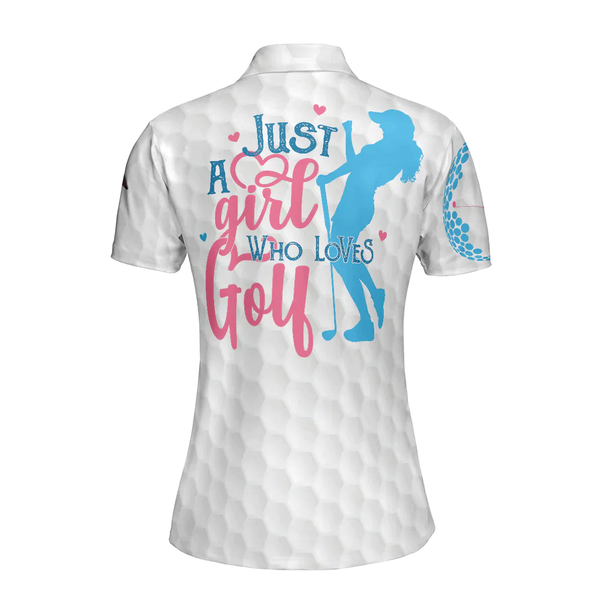 Golf Women Polo Shirt, Golf Balls Pattern American Flag Women Polo Shirts, Golfing Gift For Ladies, Female Golfers - Just A Girl Who Loves Golf - Amzanimalsgift