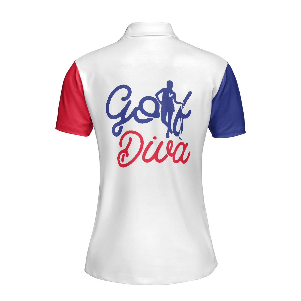 Golf Women Polo Shirt, Golf Diva, Red Blue Argyle Pattern Women Polo Shirts, Best Golf Gift For Female Golfers, Ladies, Golf Lovers - Amzanimalsgift