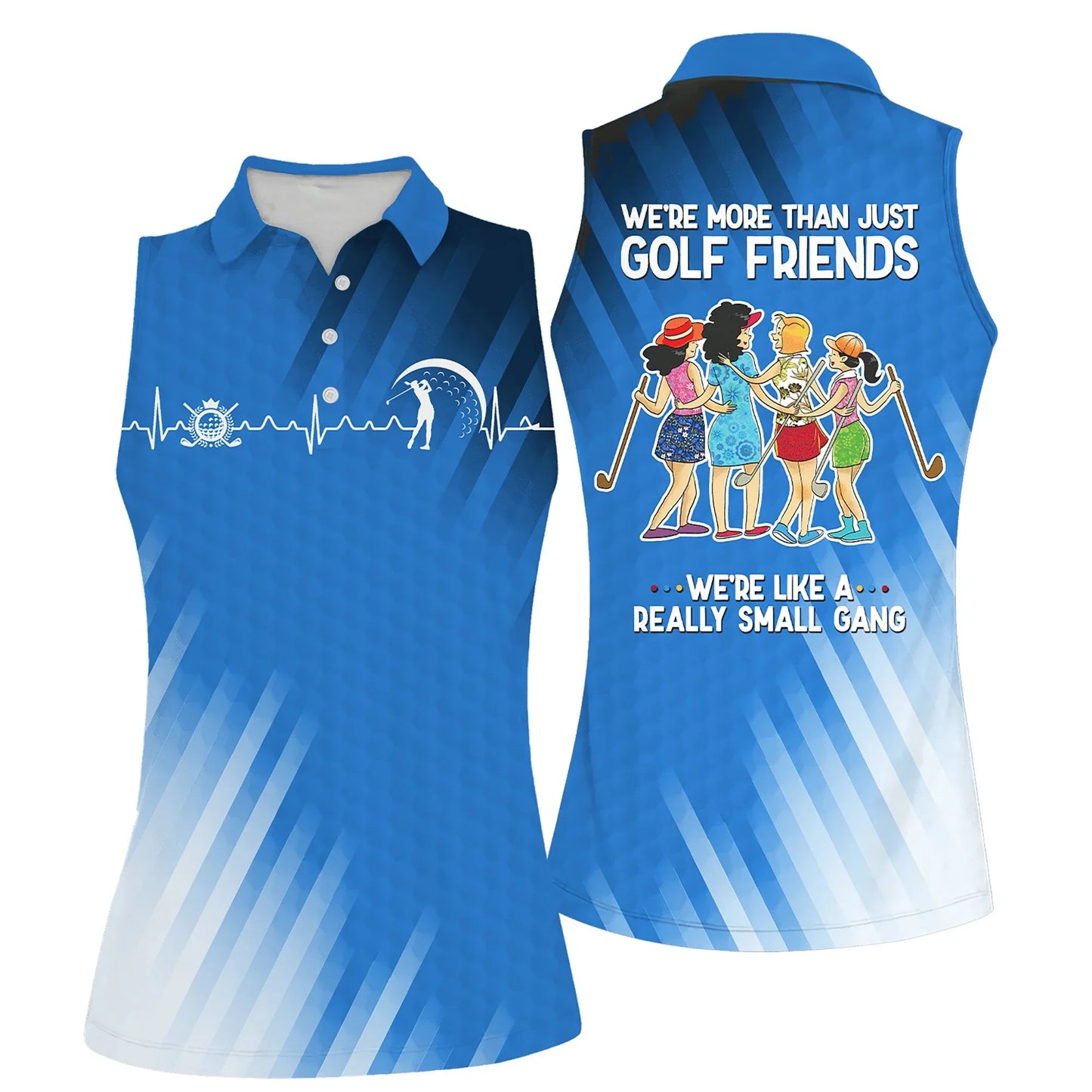 Golf Women Polo Shirt, Golf Friends Nice Shot Team Heartbeat Multicolor Women Polo Shirt - Gift For Mother's Day, Golfers, Female, Golf Lover - Amzanimalsgift