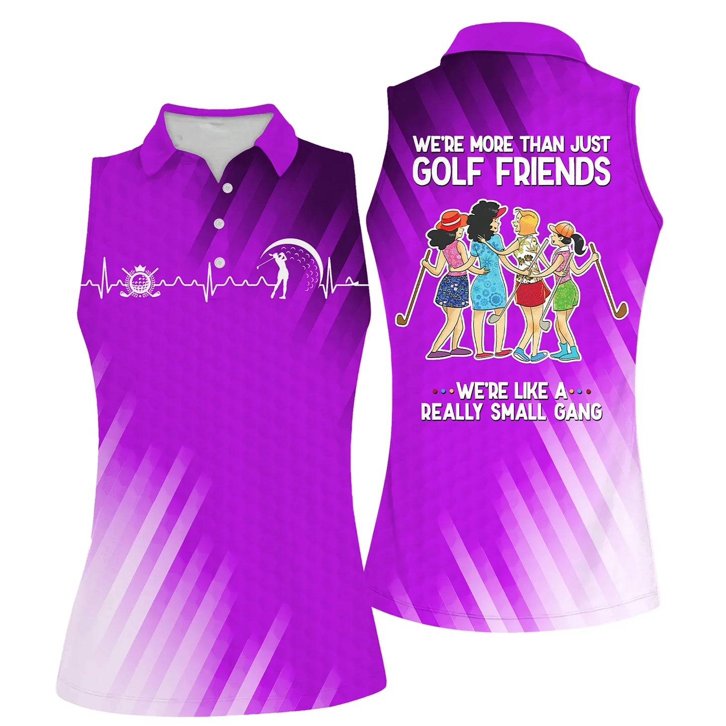 Golf Women Polo Shirt, Golf Friends Nice Shot Team Heartbeat Multicolor Women Polo Shirt - Gift For Mother's Day, Golfers, Female, Golf Lover - Amzanimalsgift