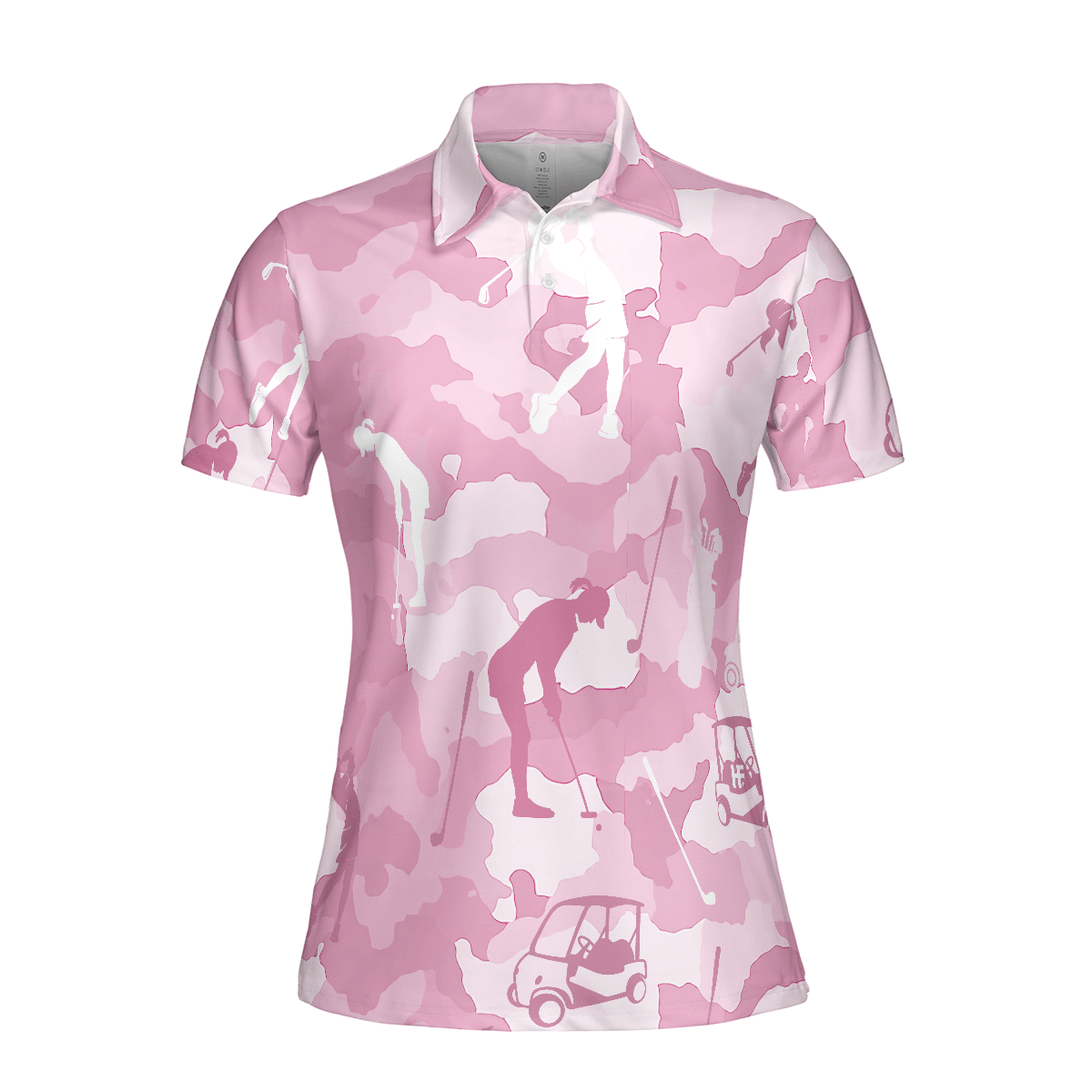 Golf Women Polo Shirt, Golf Girl Camouflage Pink And Light Pink Camo Women Polo Shirts, Cool Golf Gift For Female Golfers, Ladies, Golf Lovers - Amzanimalsgift