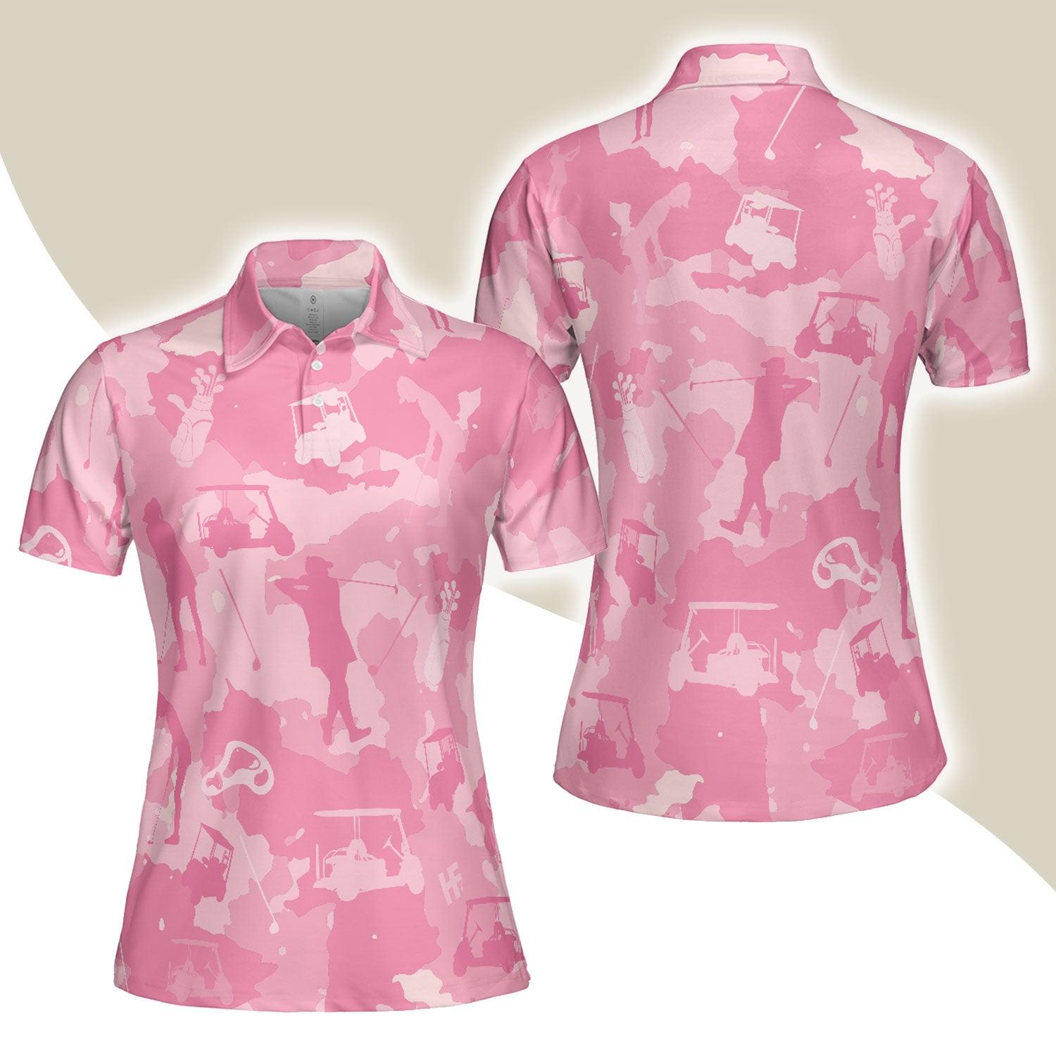 Golf Women Polo Shirt, Golf Girl Camouflage Pink Camo Women Polo Shirts, Cool Golf Gift For Female Golfers, Ladies, Golf Lovers - Amzanimalsgift