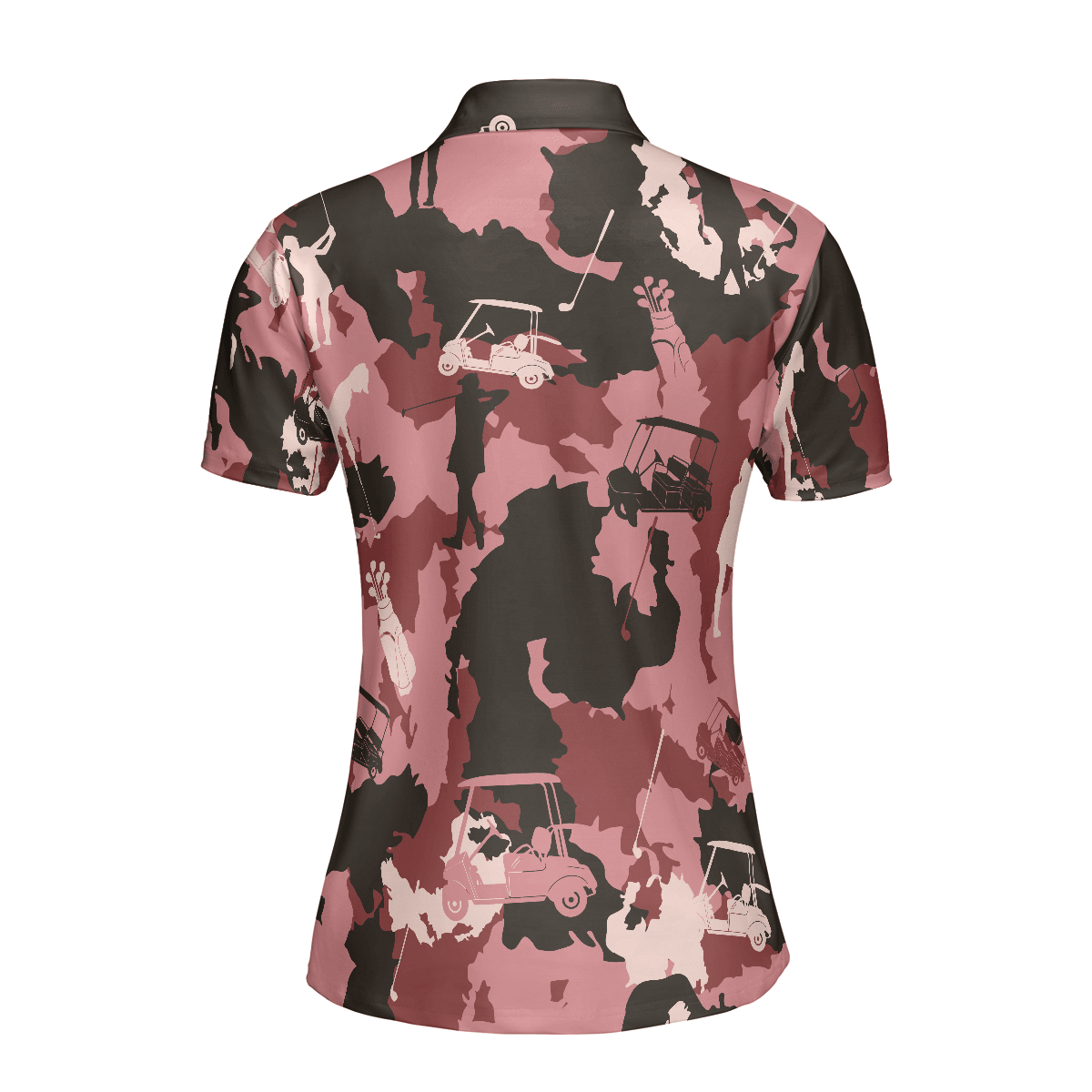 Golf Women Polo Shirt, Golf Girl Camouflage Pink Red Brown Camo Women Polo Shirts, Cool Golf Gift For Female Golfers, Ladies, Golf Lovers - Amzanimalsgift