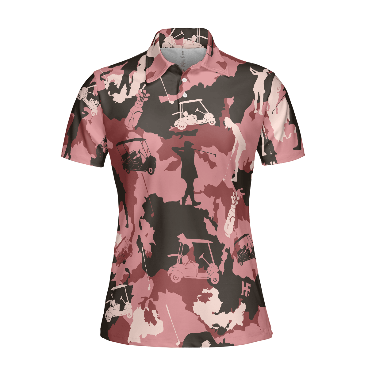 Golf Women Polo Shirt, Golf Girl Camouflage Pink Red Brown Camo Women Polo Shirts, Cool Golf Gift For Female Golfers, Ladies, Golf Lovers - Amzanimalsgift