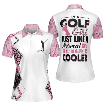 Golf Women Polo Shirt, Golf Girls Are Cooler Leopard Pink Argyle Pattern Women Polo Shirts, Unique Gift For Female Golfers, Ladies, Golf Lovers - Amzanimalsgift