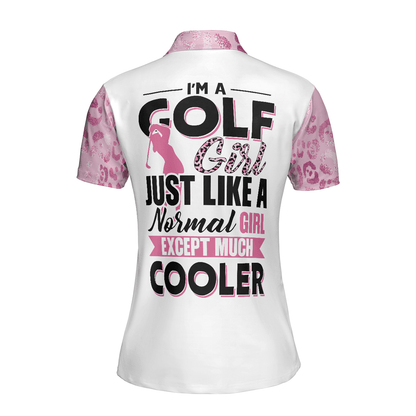 Golf Women Polo Shirt, Golf Girls Are Cooler Leopard Pink Argyle Pattern Women Polo Shirts, Unique Gift For Female Golfers, Ladies, Golf Lovers - Amzanimalsgift
