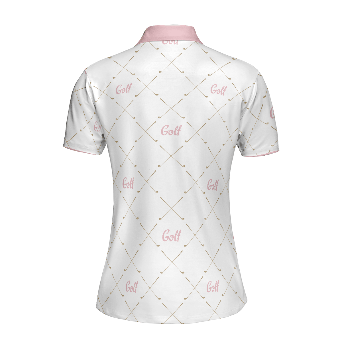 Golf Women Polo Shirt, Golf In Pink With Simple Golf Clubs Pattern, Classic Golf Women Polo Shirts, Unique Golf Gift For Ladies, Team Female Golfers - Amzanimalsgift