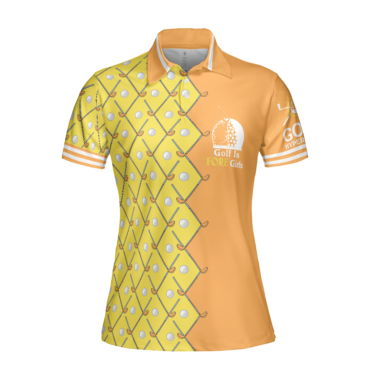 Golf Women Polo Shirt, Golf Is Fore Girls, Yellow Argyle Pattern Women Polo Shirts, Cool Golf Gift For Golfers, Ladies, Golf Lovers - Amzanimalsgift