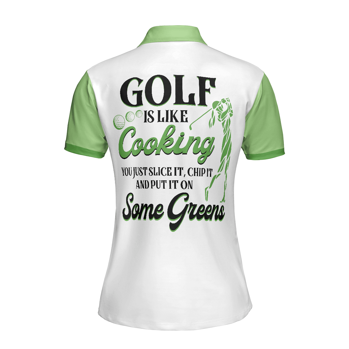 Golf Women Polo Shirt, Golf Is Like Cooking You Just Slice It Chip It And Put It On Some Green Women Polo Shirts, Gift For Golfers, Ladies, Golf Lover - Amzanimalsgift