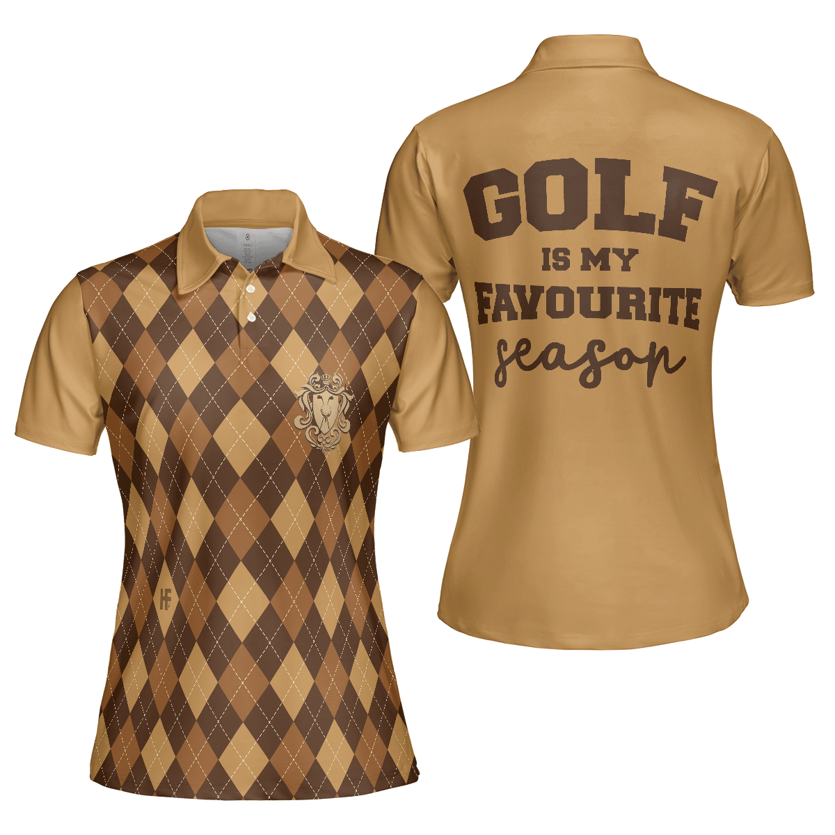 Golf Women Polo Shirt, Golf Is My Favourite Season, Brown Argyle Pattern Golf Women Polo Shirts, Unique Golf Gift For Ladies, Team Female Golfers - Amzanimalsgift