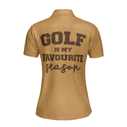 Golf Women Polo Shirt, Golf Is My Favourite Season, Brown Argyle Pattern Golf Women Polo Shirts, Unique Golf Gift For Ladies, Team Female Golfers - Amzanimalsgift