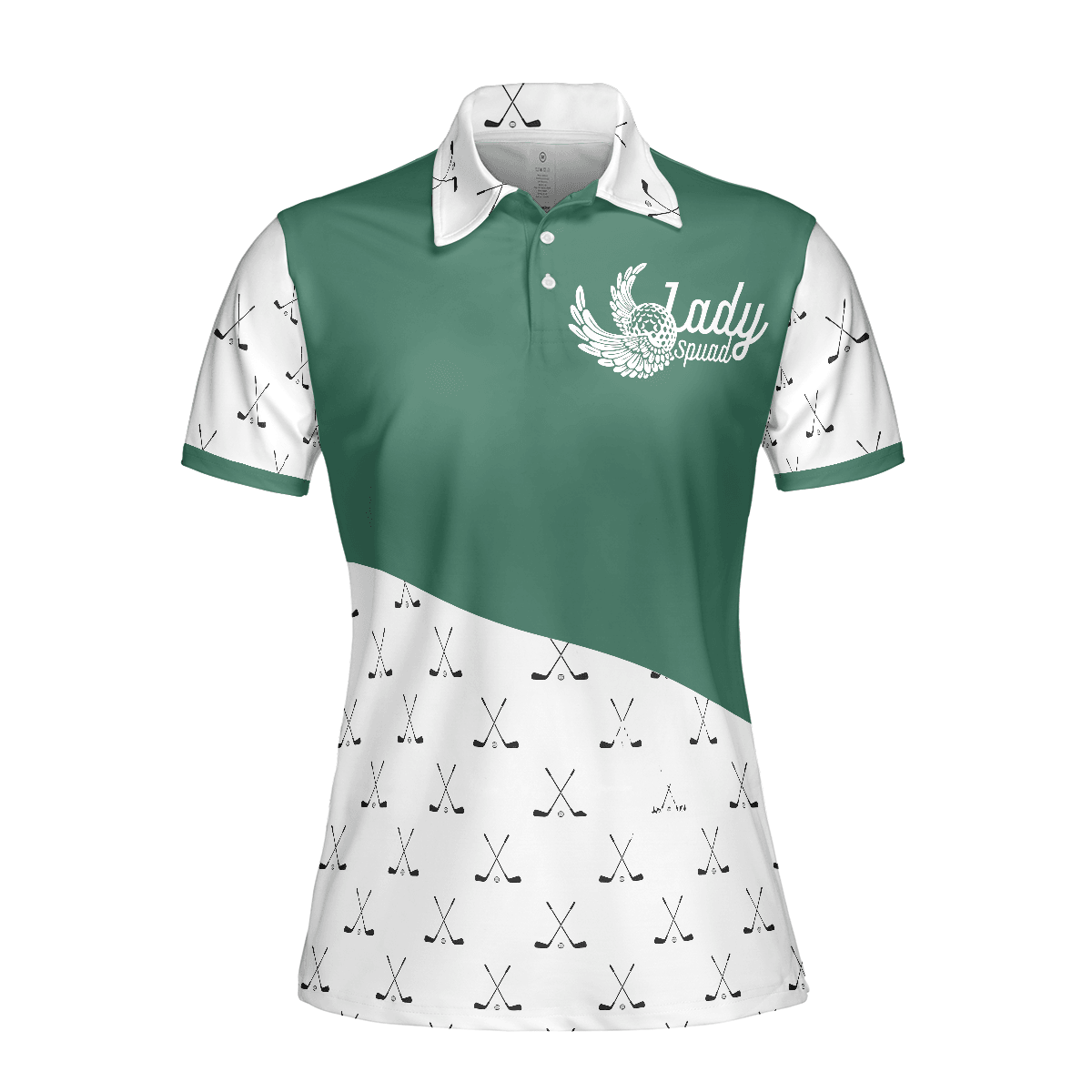 Golf Women Polo Shirt, Golf Is My Therapy, Golf Clubs Pattern Green White Women Polo Shirts, Best Golf Gift For Female Golfers, Ladies, Golf Lovers - Amzanimalsgift