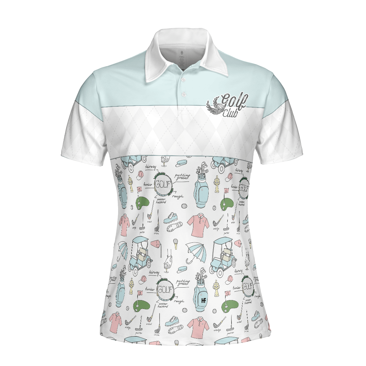 Golf Women Polo Shirt, Golf Life In Blue, Golf Symbol And Argyle Pattern Women Polo Shirts, Gift For Ladies, Team Female Golfers, Golf Lovers - Amzanimalsgift