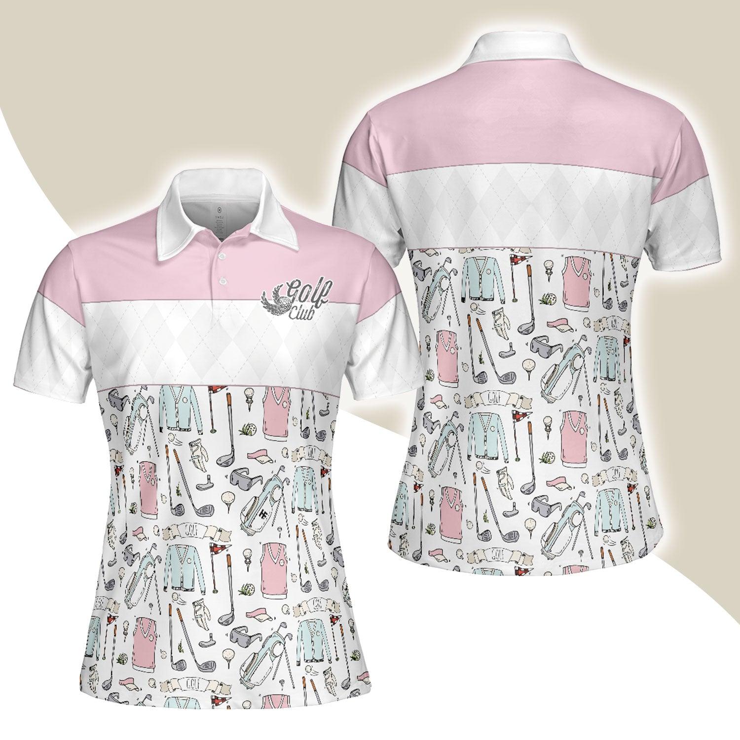 Golf Women Polo Shirt, Golf Life In Pink, Golf Pattern Women Polo Shirts, Gift For Ladies, Team Female Golfers, Golf Lovers - Amzanimalsgift