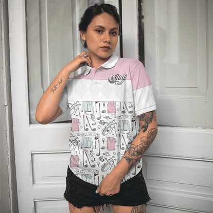 Golf Women Polo Shirt, Golf Life In Pink, Golf Pattern Women Polo Shirts, Gift For Ladies, Team Female Golfers, Golf Lovers - Amzanimalsgift