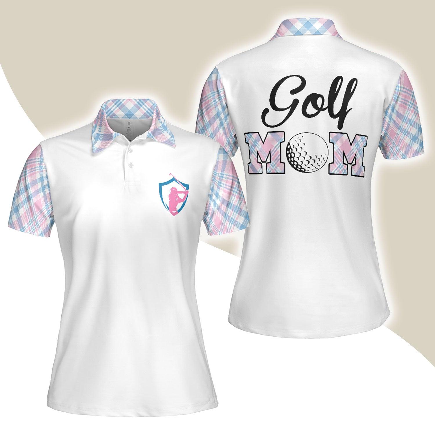 Golf Women Polo Shirt, Golf Mom White Women Polo Shirts, Cool Golfing Gift For Ladies, Female Golfers, Golf Lovers, Golfers - Amzanimalsgift