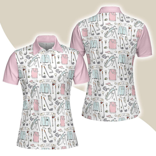 Golf Women Polo Shirt, Golf Pattern Golf Life In Pink Women Polo Shirts, Gift For Ladies, Team Female Golfers, Golf Lovers - Amzanimalsgift