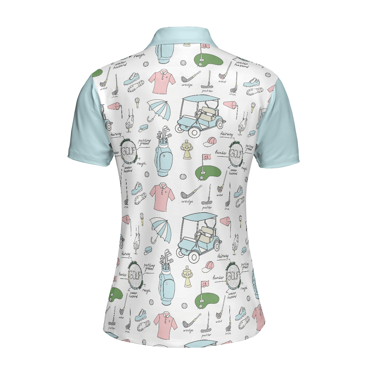 Golf Women Polo Shirt, Golf Symbol Pattern, Golf Life In Blue Women Polo Shirts, Gift For Ladies, Team Female Golfers, Golf Lovers - Amzanimalsgift