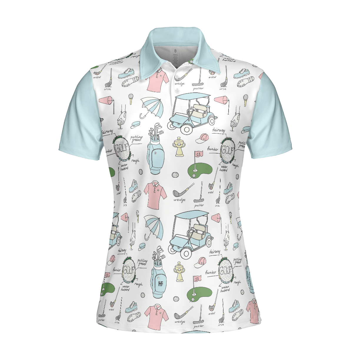 Golf Women Polo Shirt, Golf Symbol Pattern, Golf Life In Blue Women Polo Shirts, Gift For Ladies, Team Female Golfers, Golf Lovers - Amzanimalsgift