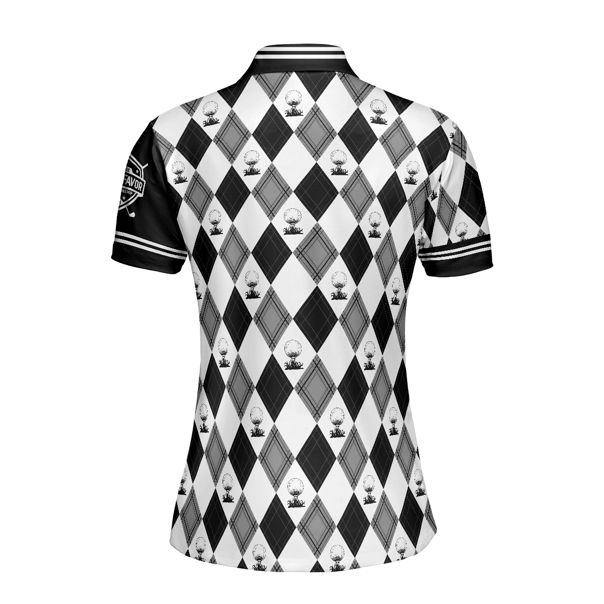 Golf Women Polo Shirt, Golfaholic Black White Checker Pattern Women Polo Shirts, Best Golfing Gift For Female Golfers, Ladies, Golf Lovers - Amzanimalsgift
