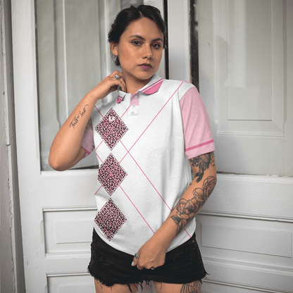 Golf Women Polo Shirt, Golfing Forever Housework Whenever, Leopard Argyle Style Golf Women Polo Shirts, Gift For Female Golfers, Ladies, Golf Lovers - Amzanimalsgift