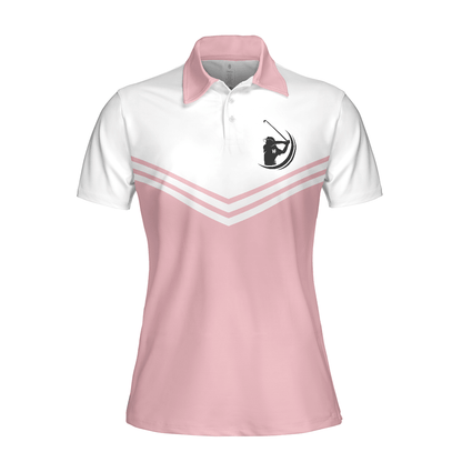 Golf Women Polo Shirt, Golfing Forever Housework Whenever, White And Light Pink Women Polo Shirts, Best Gift For Female Golfers, Ladies, Golf Lovers - Amzanimalsgift