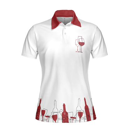 Golf Women Polo Shirt, Golfing From Nine To Wine White And Red Women Polo Shirts, Best Golf Gift For Wine Lovers, Female Golfers, Ladies, Golf Lovers - Amzanimalsgift
