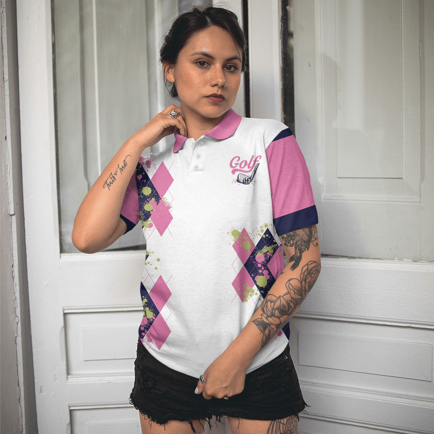 Golf Women Polo Shirt, Golfing Weekend Forecast Golf Pink And White Women Polo Shirts, Best Gift For Female Golfers, Ladies, Golf Lovers - Amzanimalsgift