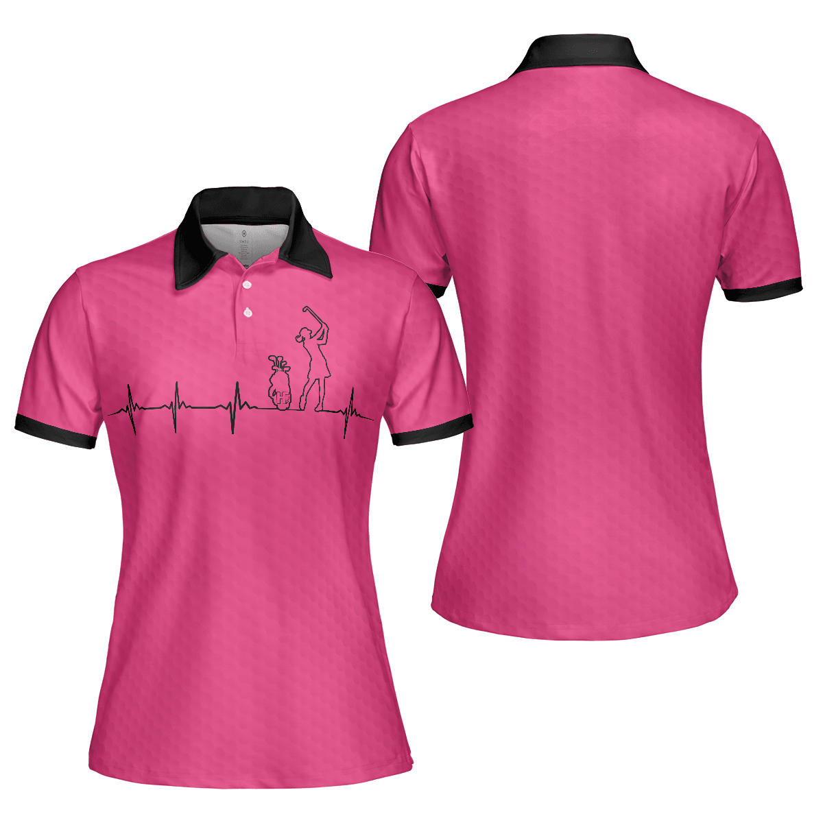 Golf Women Polo Shirt, Heartbeat Golf Lady Pink Golf Women Polo Shirts, Best Cool Gift For Golfers, Golf Lovers, Ladies - Amzanimalsgift