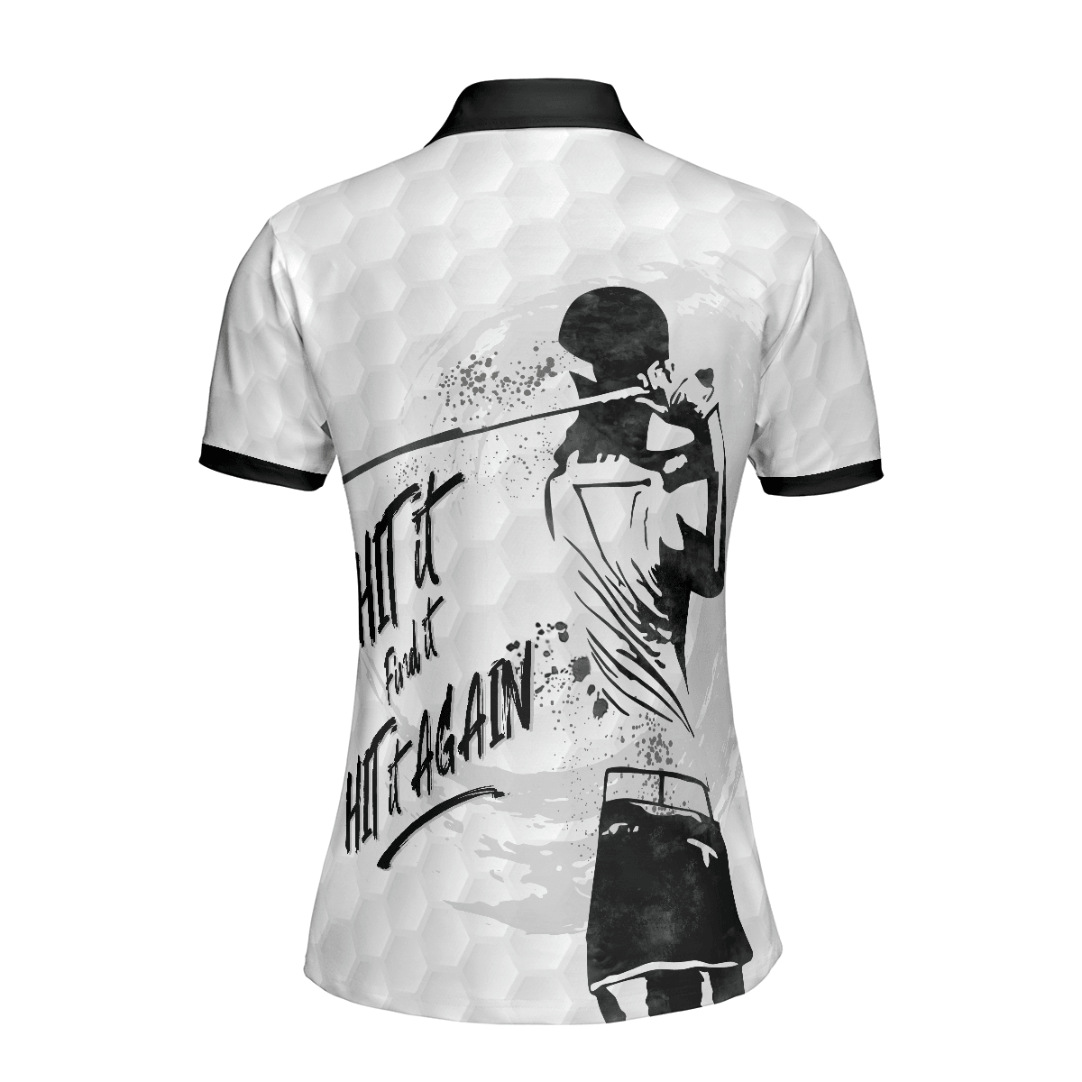 Golf Women Polo Shirt, Hit It Find It Hit It Again, Black And White Golf Women Polo Shirts, Best Cool Female Gift For Golfers, Golf Lovers, Ladies - Amzanimalsgift