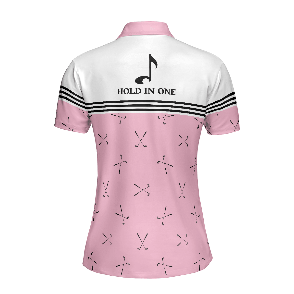 Golf Women Polo Shirt, Hole In One, Pink Golfing, Golf Clubs Repeat Pattern Women Polo Shirts, Best Female Gift For Golf Lovers, Ladies, Golfers - Amzanimalsgift