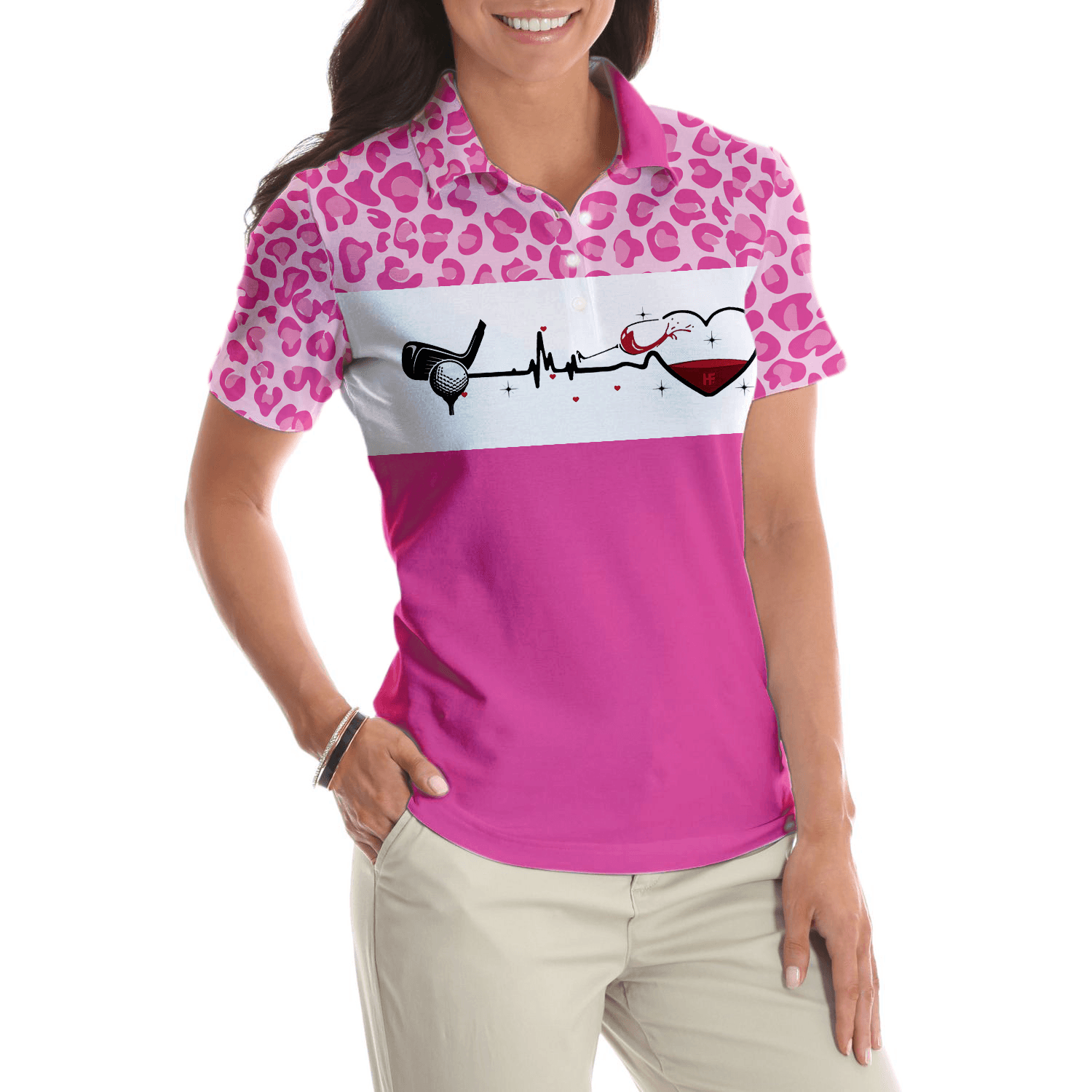 Golf Women Polo Shirt, I Am A Simple Woman Golf White And Pink Women Polo Shirts, Golfing Gift For Wine Lovers, Ladies, Female Golfers, Golf Lovers - Amzanimalsgift