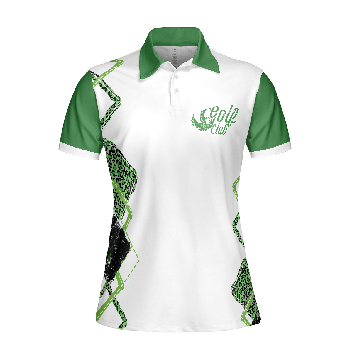 Golf Women Polo Shirt, I Canceled My Golf Game To Be Here, Leopard Pattern White Green Women Polo Shirts, Gift For Ladies, Female Golfers, Golf Lovers - Amzanimalsgift