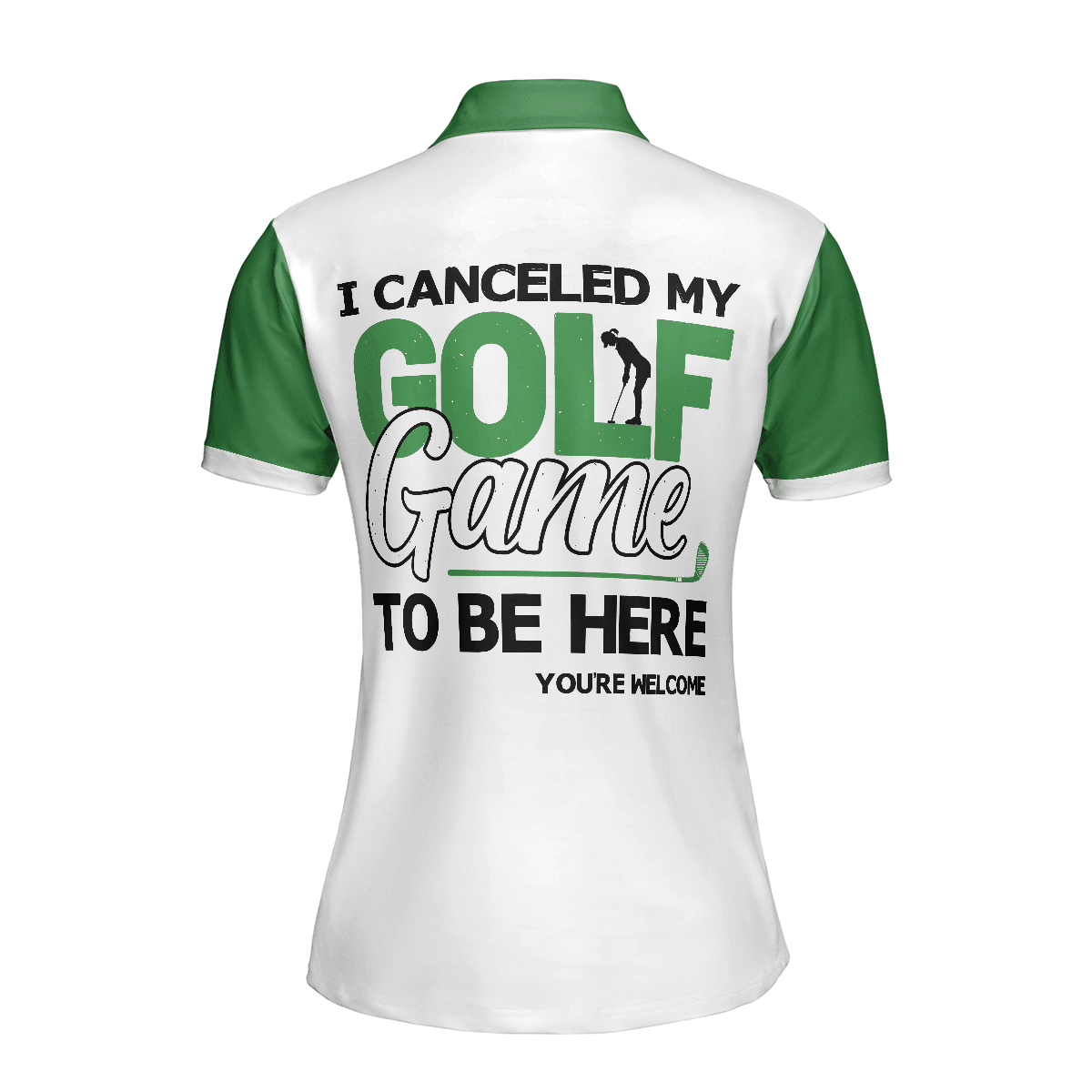 Golf Women Polo Shirt, I Canceled My Golf Game To Be Here, Leopard Pattern White Green Women Polo Shirts, Gift For Ladies, Female Golfers, Golf Lovers - Amzanimalsgift
