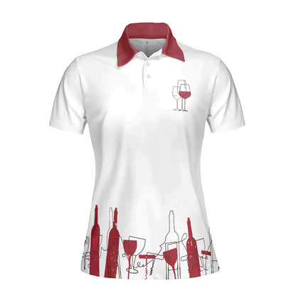 Golf Women Polo Shirt, I'm A Simple Woman, Wine Golf Women Polo Shirts, Golf Gift For Wine Lovers, Ladies, Golfers, Golf Lovers - Amzanimalsgift